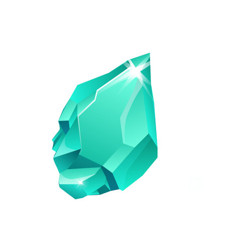 Green uncut bright gemstone with shine and glow for jewelry vector illustrationのイラスト素材