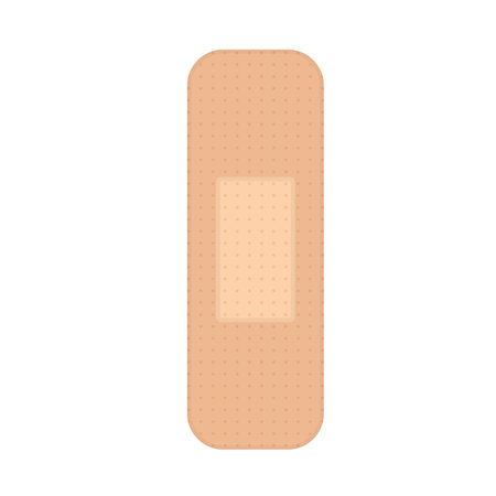 Adhesive plaster of first aid for scratches and wounds on skin vector illustrationのイラスト素材