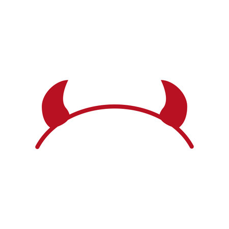 Red headband with baby devil horns, Halloween party accessory vector illustrationのイラスト素材