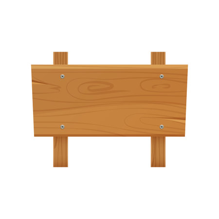 3D wooden sign with board for saloon signage, fence section vector illustrationのイラスト素材