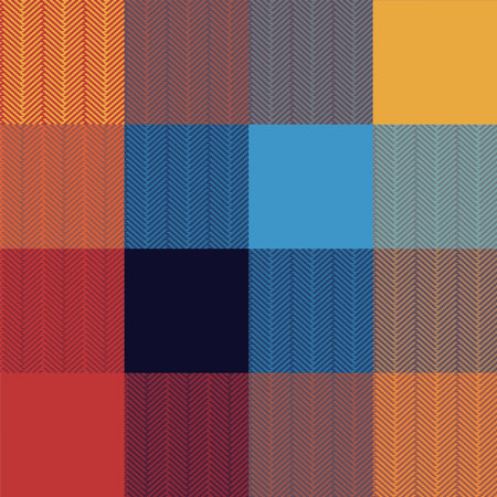 Colorful tartan pattern, simple geometric pixel texture for fabric plaid and picnic tablecloth textile or oilcloth, classic retro blanket and fashion scarf vector illustrationのイラスト素材
