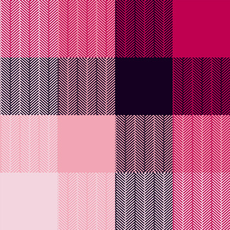 Striking tartan pattern, uncomplicated pixelated geometric texture suitable for fabric plaid, picnic tablecloths, or oilcloth. Classic retro-style blanket and trendy scarf portrayed in vector art.のイラスト素材