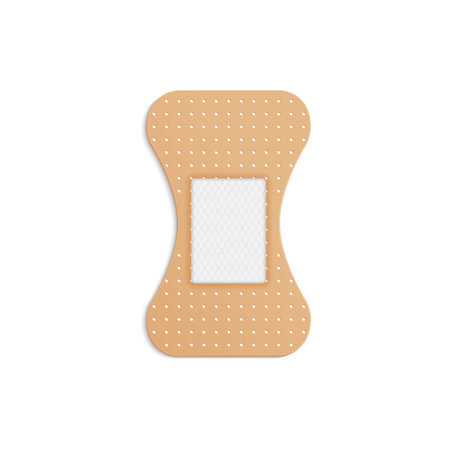 Elastic band aid, adhesive plaster of butterfly shape with antibacterial cover vector illustrationのイラスト素材
