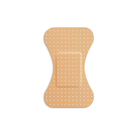 Beige adhesive plaster, butterfly bandage for injury treatment vector illustrationのイラスト素材