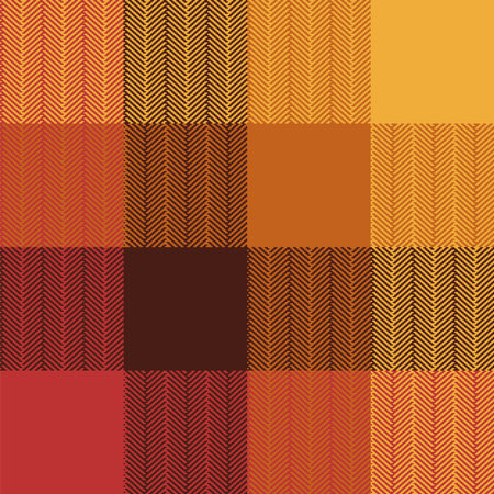 Striking tartan pattern, uncomplicated pixelated geometric texture suitable for fabric plaid, picnic tablecloths, or oilcloth. Classic retro-style blanket and trendy scarf portrayed in vector art.のイラスト素材