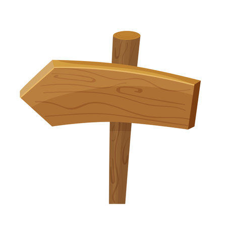 Vector image of wooden arrow signpost, ideal for nature and adventure designs.のイラスト素材