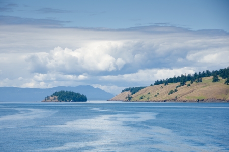 San Juan Islands in the Pacific Northwest on a beautiful sunny dayの写真素材