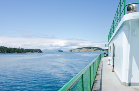 Traveling by ferry among the San Juan Islands in the Pacific Northwest の写真素材