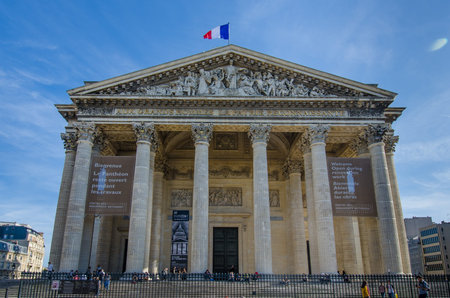 Paris, France, October 19 , 2014 - The Pantheon was built as a church but converted into a non-religious mausoleum honoring the champions of French liberty when it was completed in 1791.のeditorial素材