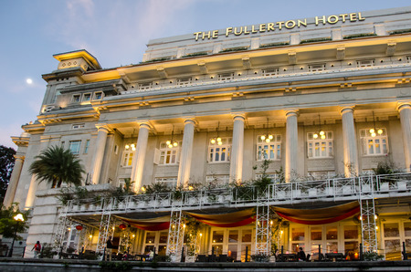 Singapore, February 1, 2015 - The Fullerton Hotel was once home to the nation?s General Post Office, The Exchange and the prestigious Singapore Club.のeditorial素材