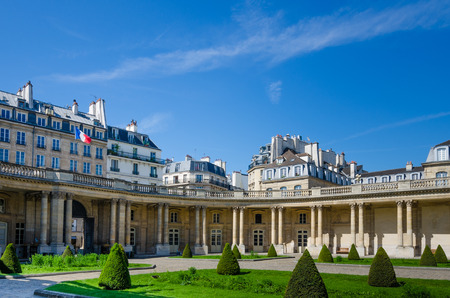 Paris, France, August 29, 2015 - The gardens of the National Archives, which was created at the time of the French Revolution in 1790 and contains documents ranging from AD 625 to today.のeditorial素材