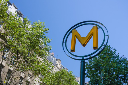Paris, France, August 22, 2015 - Paris Mtro or Mtropolitain is a rapid transit system in the metropolitan area of the French capital and the second-busiest subway system in Europe, after Moscow.のeditorial素材