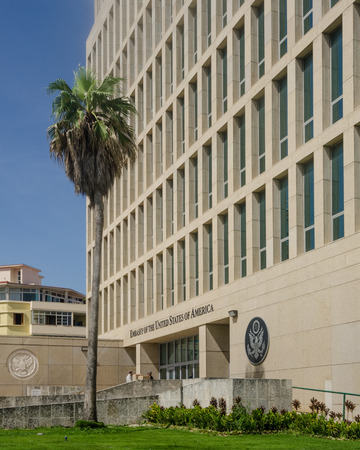 Havana, Cuba, June 20, 2016 - The Embassy of the United States of America was reopened when the United States and Cuba renewed diplomatic relations on July 20, 2015.のeditorial素材
