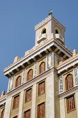 The Bacardi Building (Edificio Bacardi) is an Art Deco landmark in Havana, Cuba. After the Cuban revolution and the departure of Bacardi from Cuba, the building continued to be used for offices.のeditorial素材