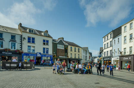 Waterford, Ireland, August 21, 2018 - John Roberts Square is a popular gathering spot for tourists as well as local residents of the historic city founded by the Vikings in the 9th century.のeditorial素材