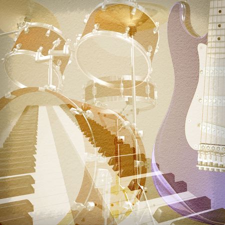 abstract jazz rock background musical instrumentsの写真素材