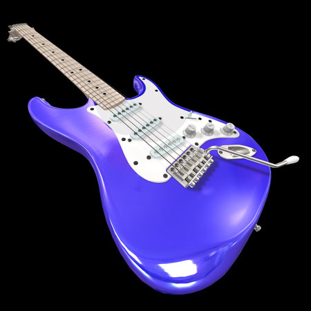electric guitar isolated on a black backgroundの写真素材