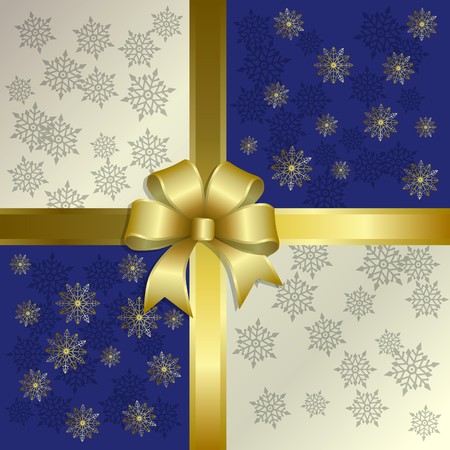 Christmas illustration on a snowflakes backgroundのイラスト素材