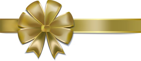 Gold gift ribbon and bowのイラスト素材