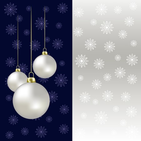 Christmas balls and snowflakes on a grey backgroundのイラスト素材