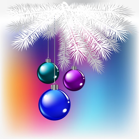Christmas balls on a colored backgroundのイラスト素材