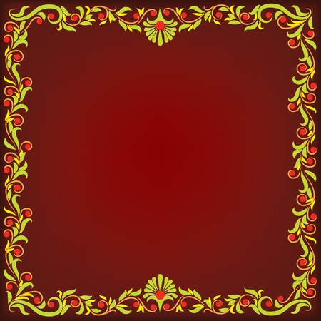 abstract dark red background with floral ornamentのイラスト素材