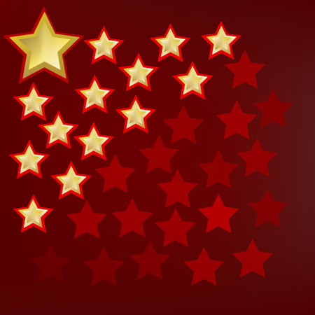 abstract background with gold and red stars
