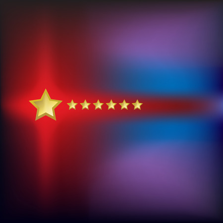 Abstract background with golden stars on redのイラスト素材