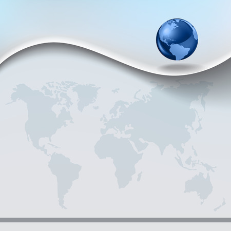 Abstract business blue background with globe and earth mapのイラスト素材