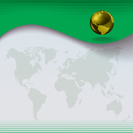 Abstract business green background with globe and earth mapのイラスト素材