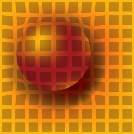 abstract background dark ball on yellow meshのイラスト素材