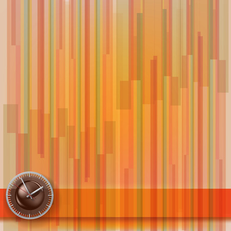 abstract illustration with clock on stripes backgroundのイラスト素材