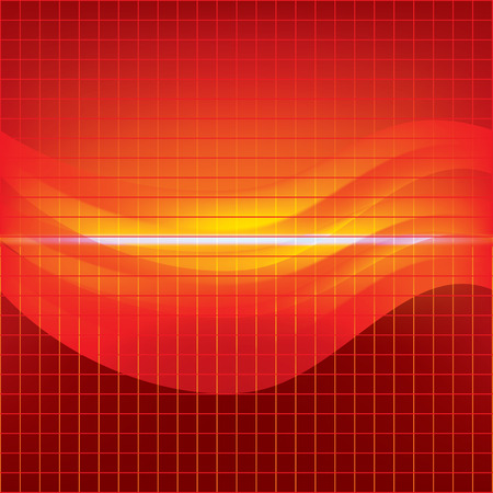 abstract red background with squares and wavesのイラスト素材
