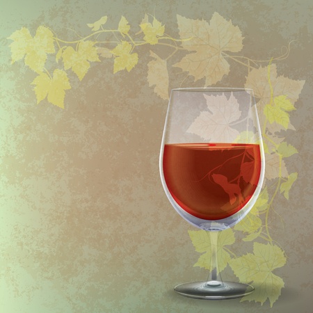 grunge illustration with wineglass on green backgroundのイラスト素材