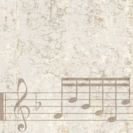 abstract cracked beige background with musical notesのイラスト素材