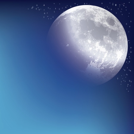 abstract background with moon on the night skyのイラスト素材