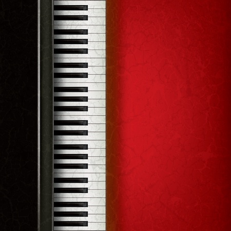 abstract music grunge background with piano on redのイラスト素材