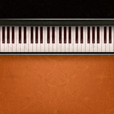 abstract music grunge background with piano on a brownのイラスト素材