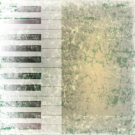 abstract grunge music background with piano keys on greenのイラスト素材