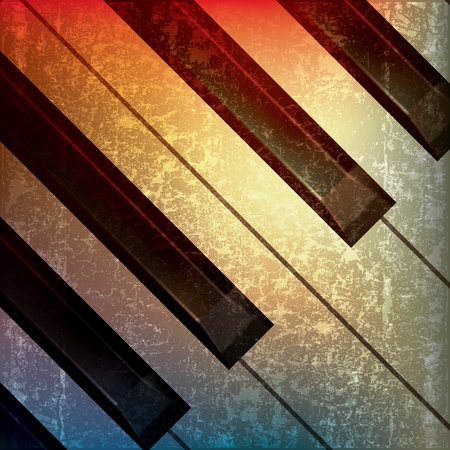 abstract grunge music background with piano keysのイラスト素材