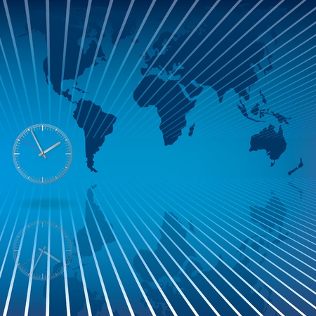 Abstract business background with clock on blueのイラスト素材
