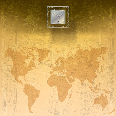 Abstract business beige grunge background with clockのイラスト素材