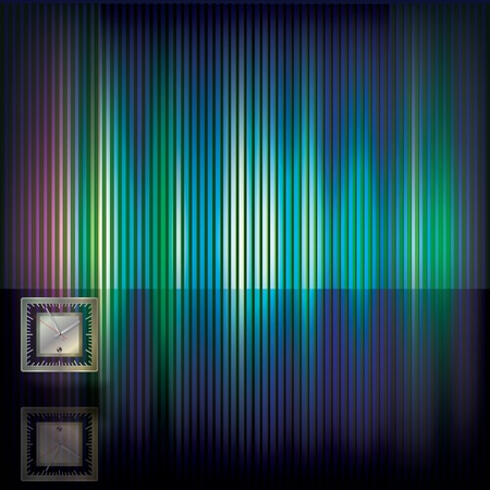 abstract illustration with clock on striped color backgroundのイラスト素材