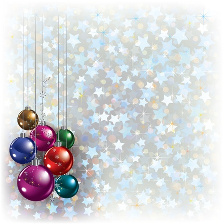 Abstract Christmas white background with decorations on whiteのイラスト素材