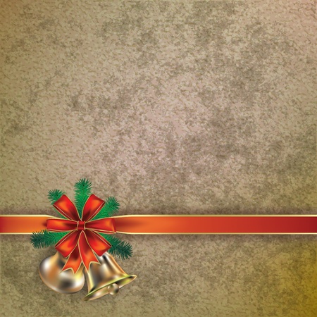 Abstract Christmas greeting with handbells on grunge backgroundのイラスト素材