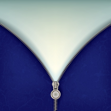 abstract blue background with open steel zipperのイラスト素材