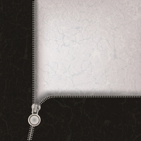abstract grey background with metallic open zipperのイラスト素材