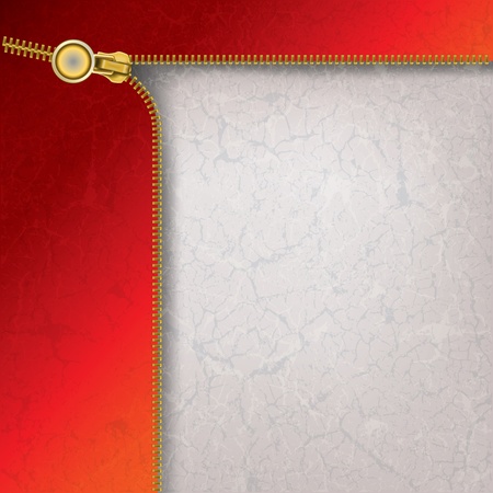 abstract red grey background with gold open zipperのイラスト素材