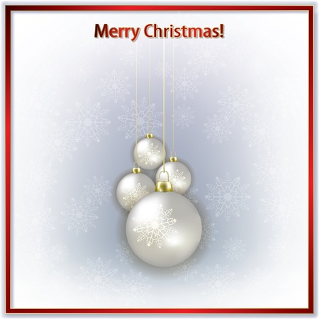 Abstract greeting with Christmas decorations on whiteのイラスト素材