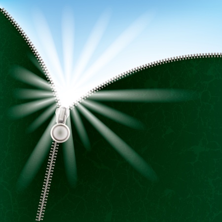 abstract green background with sunlight and zipperのイラスト素材